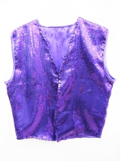 Purple Sequin Vest - Mens 70s Disco Costumes